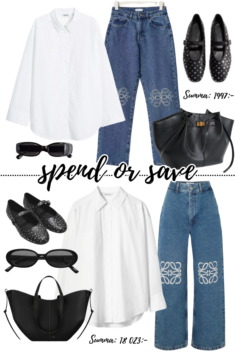 Spend or save - embroidery jeans