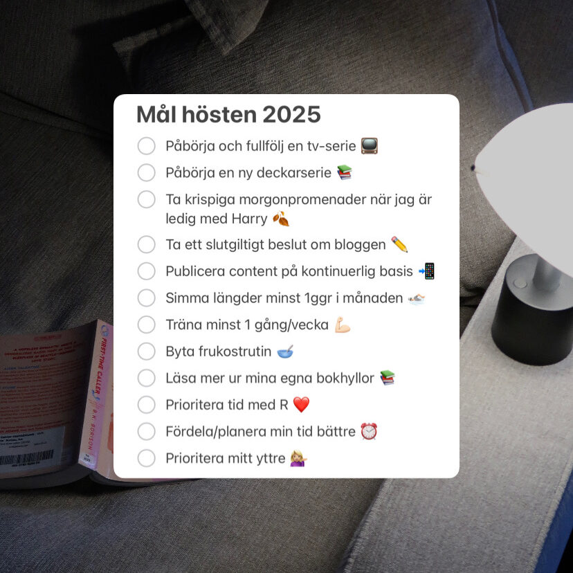 Mina mål för hösten 2025